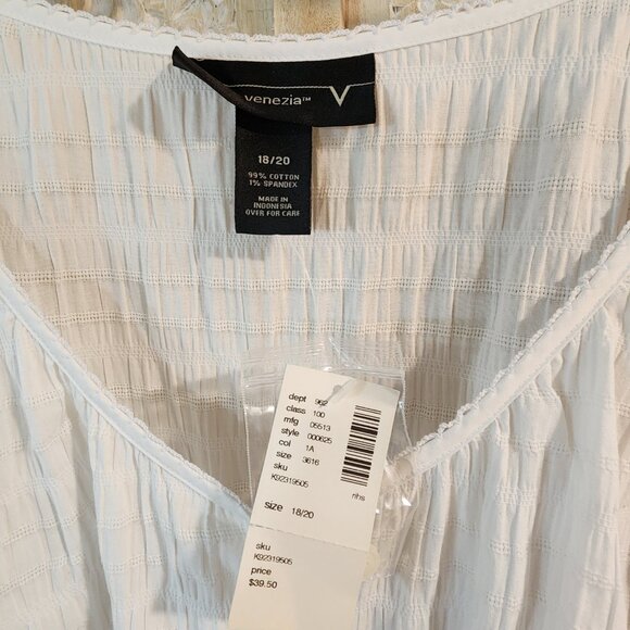 Venezia Women’s White Long Sleeve Button Blouse NWT Size 18/20 - Picture 2 of 4